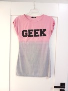 geek 40L bluzka z krótkim rękawem t-shirt damski ombre różowa pudrowa