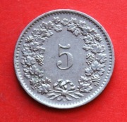 5 Rappen     1963  r  -     Szwajcaria  stan!!