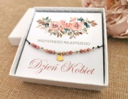 Bransoletka Dzień Kobiet prezent kamienie naturalne pudełko rodonit amulet