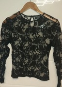 Bluzka czarna ażurowa