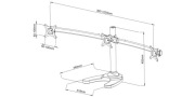 Solidny uchwyt na trzy monitory ART L-22