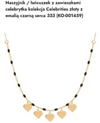 Łańcuszek ZŁOTY naszyjnik z sercami Briju