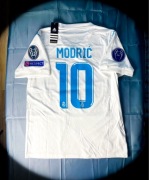 (S) Luka Modrić #10 Real Madryt 2017/18 Nowa Domowa Biała T-shirt Piłkarska