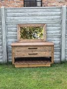 Szafka łazienkowa wisząca pod umywalkę nablatową lite drewno 