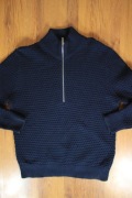 Sweter Selected Homme r. M granatowy z golfem zapinany bawełniany 