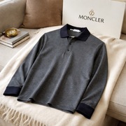 Bluza Polo koszula z długim rękawem Moncler rozmiar M szara 100% bawełna