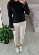 Dranella czarny wełniany moherowy sweter 48% moher wełna ze srebrną nitką M