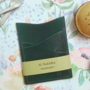 Etui na dowód rejestracyjny handmade zielone