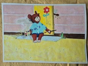 Miś Uszatek akwarela od artysty piękna na prezent 