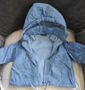 Kurtka dziecięca unisex niebieska ortalion z polarem, rozm. 74