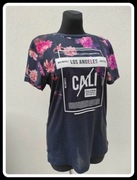 Primark koszulka tshirt kwiaty + napis rozmiar 38 M i 40 L