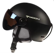 MOON, nowy kask narciarski ze zintegrowanymi goglami, L 58-61, black
