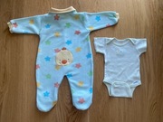 Baby by Bon Bebe polarowy pajac 3-6m body Gerber fajny zestaw Wielkanoc
