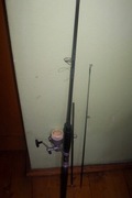 Wędka z epoki , segmentowa + kołowrotek. Opis 