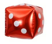 Balon foliowy kostka do gry planszowe czerwona kości kasyno urodzin 30x30cm
