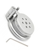 Stalowy płaski pas cnoty Chastity flat cage klatka oring 50mm