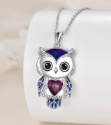 Naszyjnik Damski Sowa z sercem
