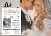 Plakat personalizowany - prezent na Ślub - A4 w ramce.