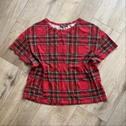 zara tshirt bluzka w kratę kratka S bawełna basic