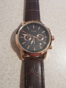 Zegarek męski Lige klasyczny złoty pasek stoper