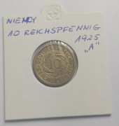 Niemcy moneta 10 Reichspfennig 1925 A - Ładny Stan - Weimar