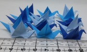 15 x Mini żuraw ptak origami handmade zestaw niebieski, granatowy, błękitny