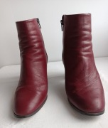 Botki bordowe skórzane włoskie rozm. 38