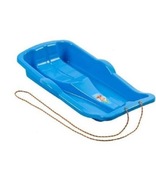 Sanki ślizgi z oparciem plastikowe z rączką i sznurkiem na zime dla dzieci