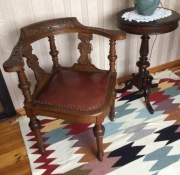 Neorenesansowy dębowy fotel / krzesło narożne