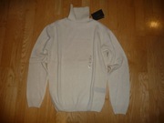 PULL LOVE WŁOSKI GOLF 100% KASZMIR ECRU ROZM. M NOWY