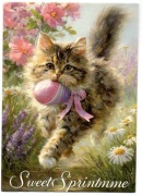 pocztówka z Kotem świateczna Wielkanocna