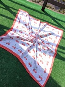 Apaszka biała w czereśnie Cherry scarf 67x67 cm 