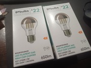 Dwie żarówki BeBulbs A22 650lm lustro miedź e27 2700k