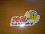 Real tam mnie lubią naklejka reklamowa PRL sieci hipermarketów