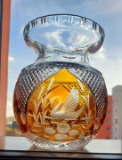 Piękny, wazon, kryształowy PRL. 