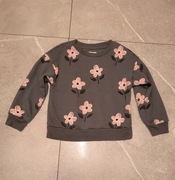 Szara bluza różowe kwiatki Primark 116 jesienna zimowa wkładana przez głowę