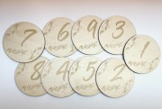 Drewniane karty do zdjęć ciążowych 10 cm Grawer Zestaw prezent Baby Shower