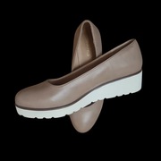 ANNA FIELD baleriny mokasyny beżowe biały koturn rozmiar 38 wkładka 24 cm