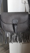 Mała torebka boho (szara, frędzle)