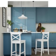 IKEA ROSENTORP Stołek barowy z oparciem, biały, 63 cm