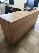 Meble biurowe – biurko na 2 stanowiska + szafa na dokumenty | stan bdb