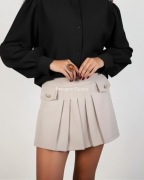 Beżowe eleganckie spódniczko spodenki wiskozowe M