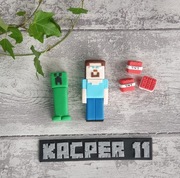 napis na tort czcionką MINECRAFT dekoracja cukrowa