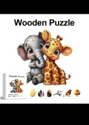 Puzzle Drewniane XXL Wooden Montessori układanka nauka rozwój słoń żyrafa