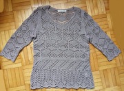 Sweterek ażurowy - narzutka. Skovhuus 3/4 L 40