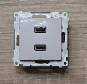 Kontakt Simon 54 Ładowarka USB podwójna, A+A, 2,1A, biały DC2USB.01/11
