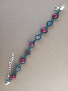 BRANSOLETKA KAMIENIE PÓŁSZLACHETNE MAKRAMA RĘKODZIEŁO 