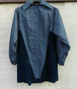 Pinell, Granatowa kurtka z kapturem, łączone materiały 40/42