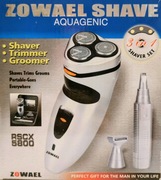 Golarka męska, Zestaw 3w1: golarka, trymer, groomer, Zowael Shave Aquagenic