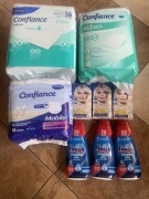 Box chemia domowa podkłady, pampersy, żel finish, farba do włosów